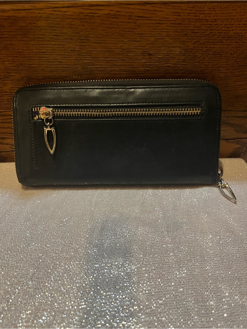 Tusk Single Zip Gusseted Classic Leather Wallet Black - Picture 4 of 9
